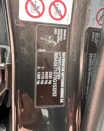 BMW Seria 5 cena 72900 przebieg: 198339, rok produkcji 2015 z Międzylesie małe 631